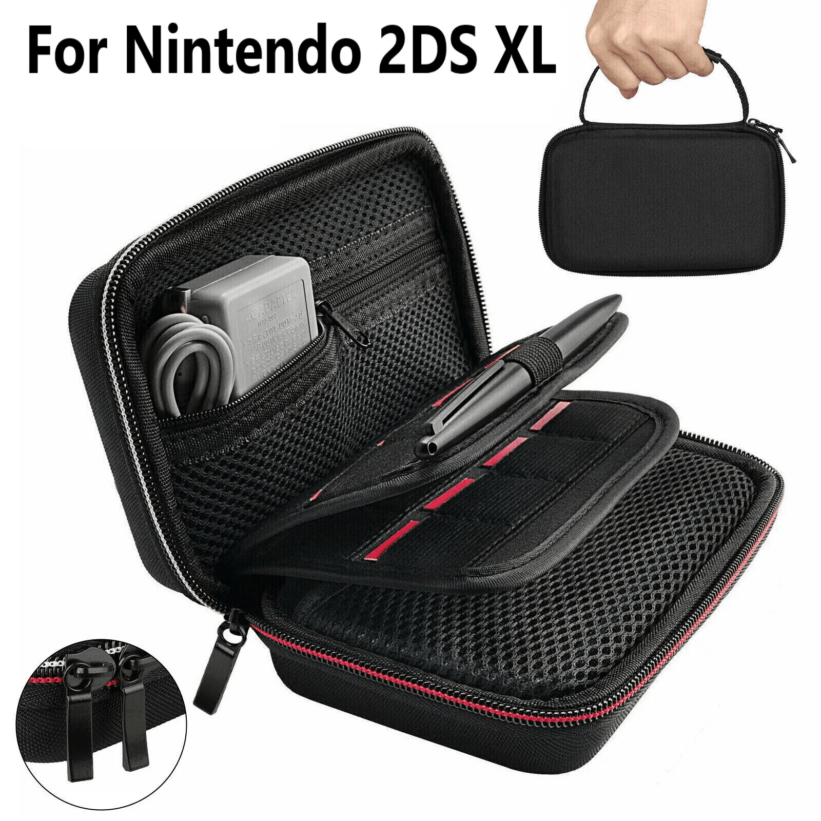 Portable Carry Travel Case Game Card Holder Storage Bag for Nintendo XL Console and Accessories, Shockproof Waterproof