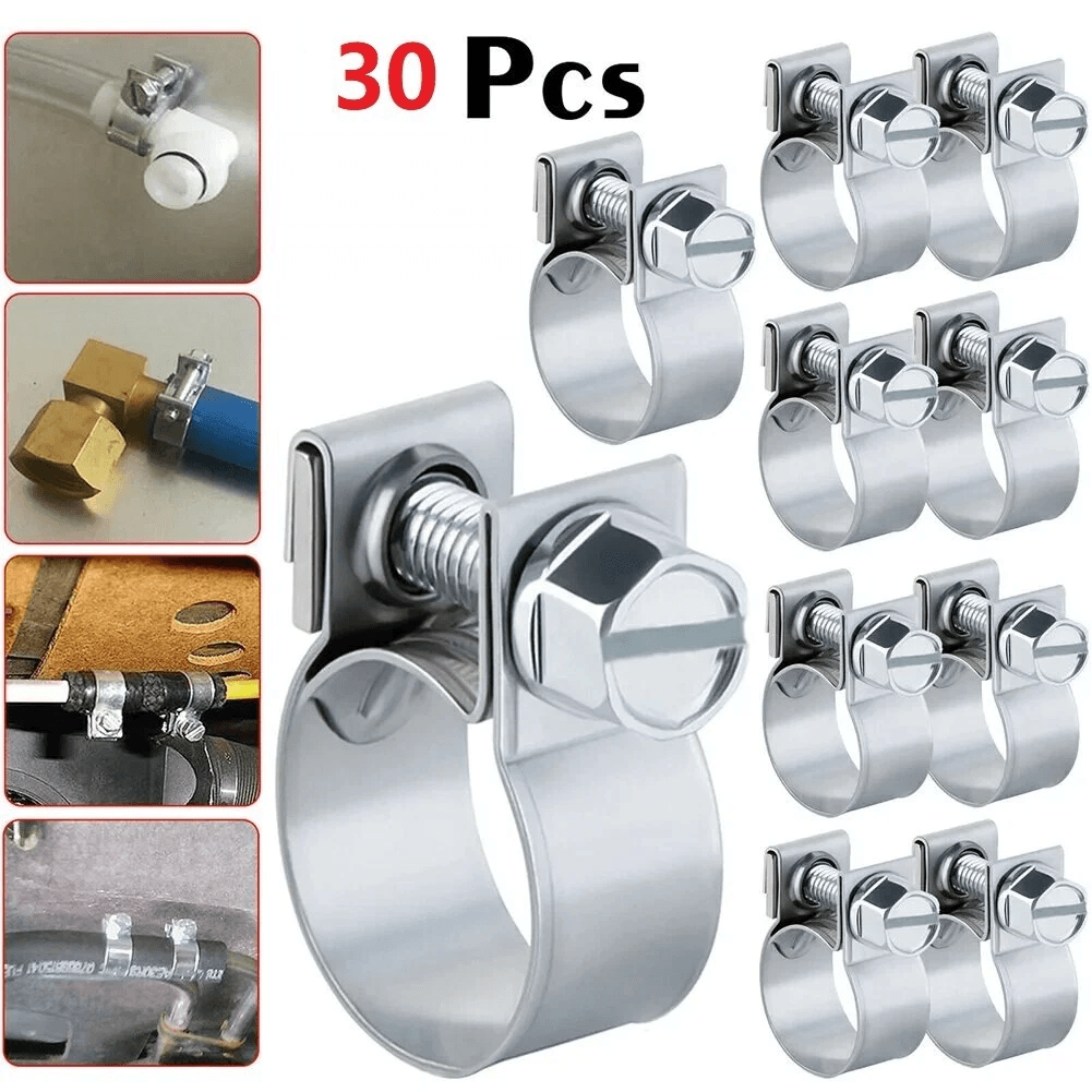 30 Pcs Fuel Injection Gas Line Hose Clamps – Pipe Clamps | Inspire Uplift