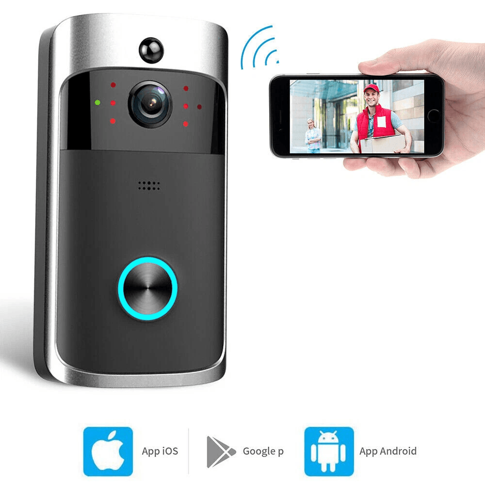 Smart Wireless WiFi Video Doorbell with Intercom & Security Camera HD Night Vision, Motion Detection, Free Cloud Storage