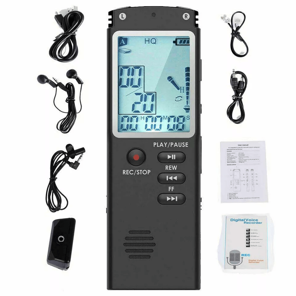Compact Dictaphone Audio MP3 Sound Mini Recorder Player, Voice-Activated Lecture Digital Voice Recorder for Meetings