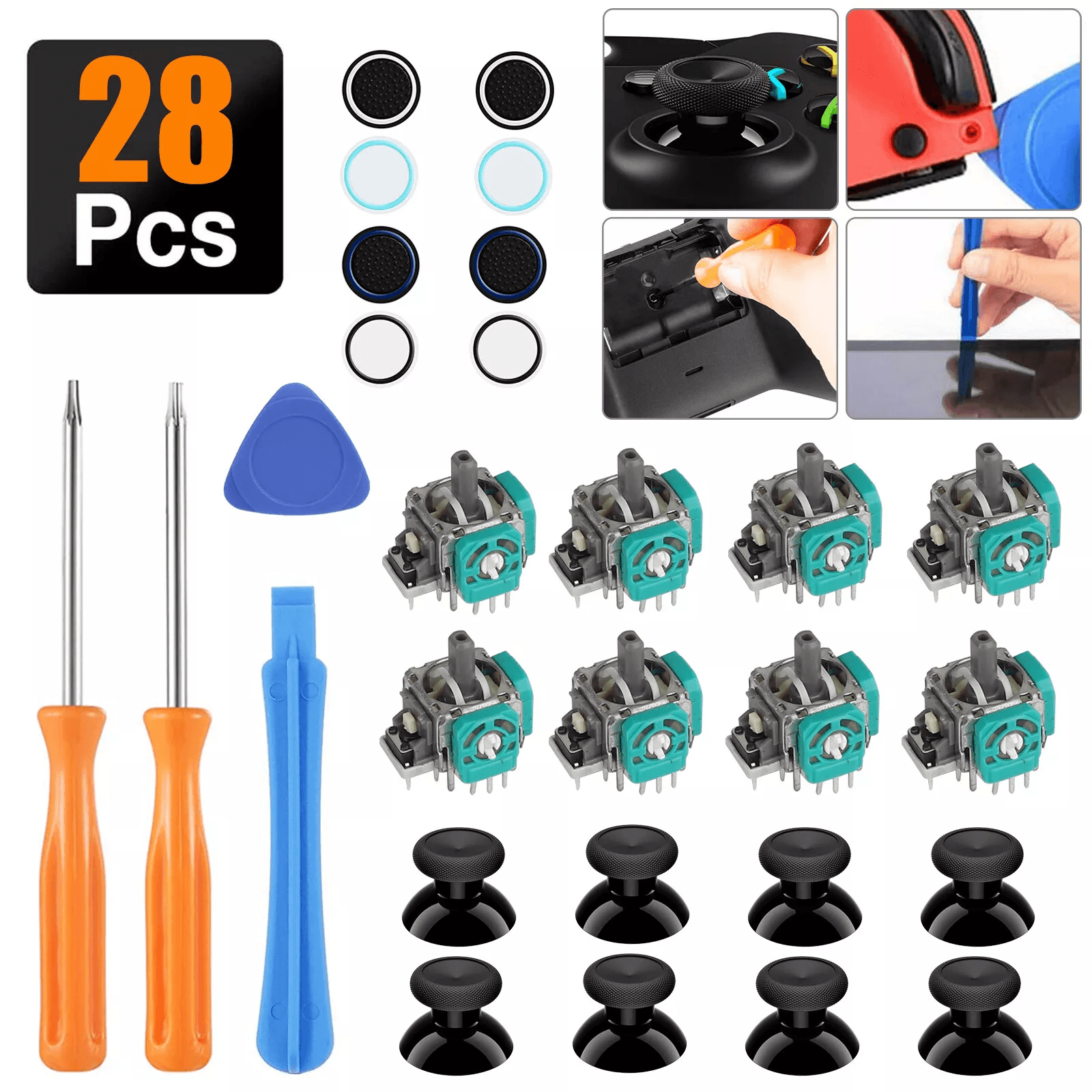 Replacement Analog Joystick Thumbstick Repair Kit for Xbox One 360 PS4 PS3 Controller Fix