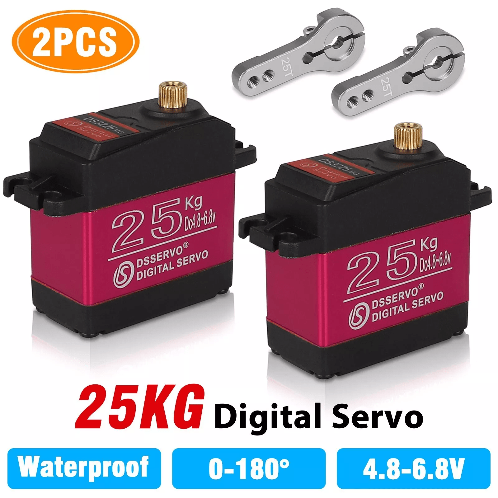 QY3225 Servo Numérique Étanche à Engrenages Métalliques 25KG pour Voiture RC 1/10 1/12 Traxxas HSP Bateau Hélicoptère Robot Avion