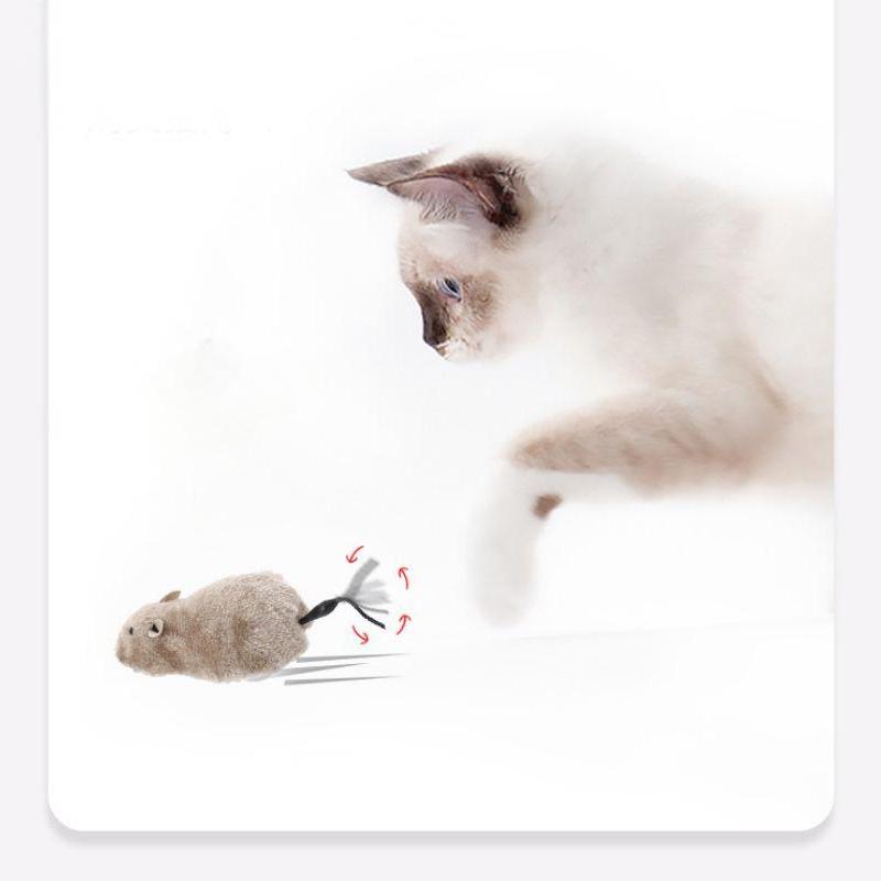Realistic Plush Running Mouse Toy for Pets