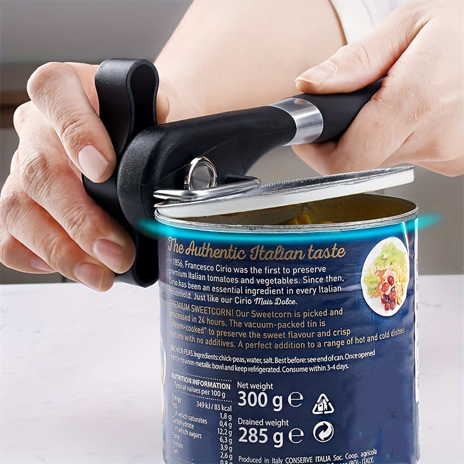 Premium Portable Stainless Steel Multifunctional Can & Bottle Opener Safe Single Handle Kitchen Tool