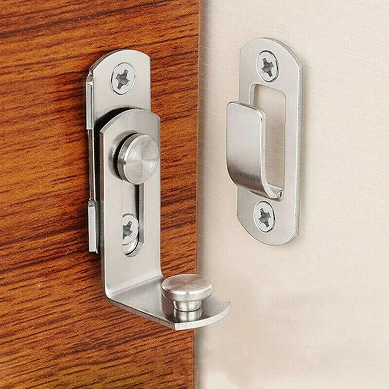 Premium Right Angle Security Door Latch with Sliding Lock Barrel Bolt Durable Home Door & Cabinet Safety Hardwa