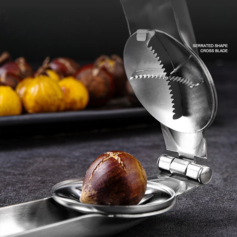 EasyGrip Stainless Steel Chestnut Opener and Walnut Cracker Tool