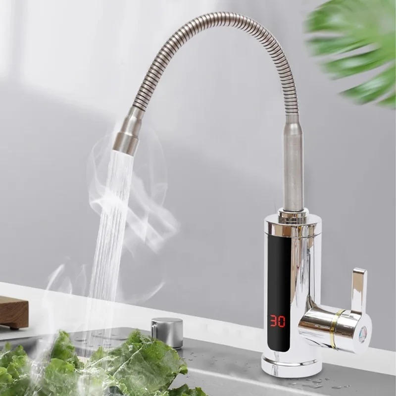 InstantFlow Electric Faucet Heater with LCD Display and Degree Rotating Spout