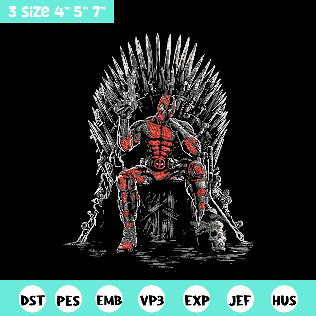 Deadpool king Embroidery Design, Deadpool Embroidery, Embroi | Inspire ...