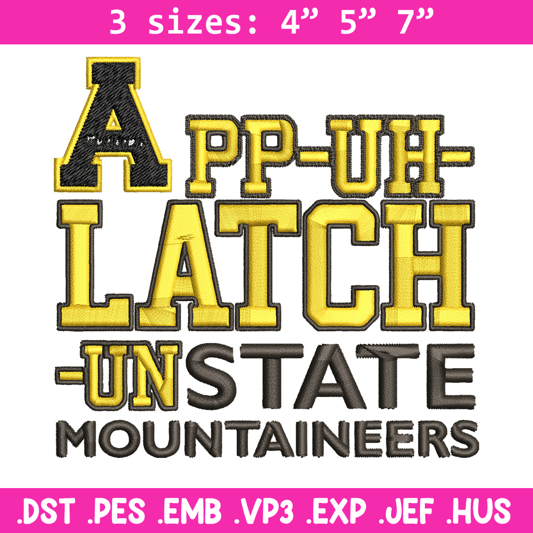 Appalachian State logo embroidery design, Sport embroidery, Inspire