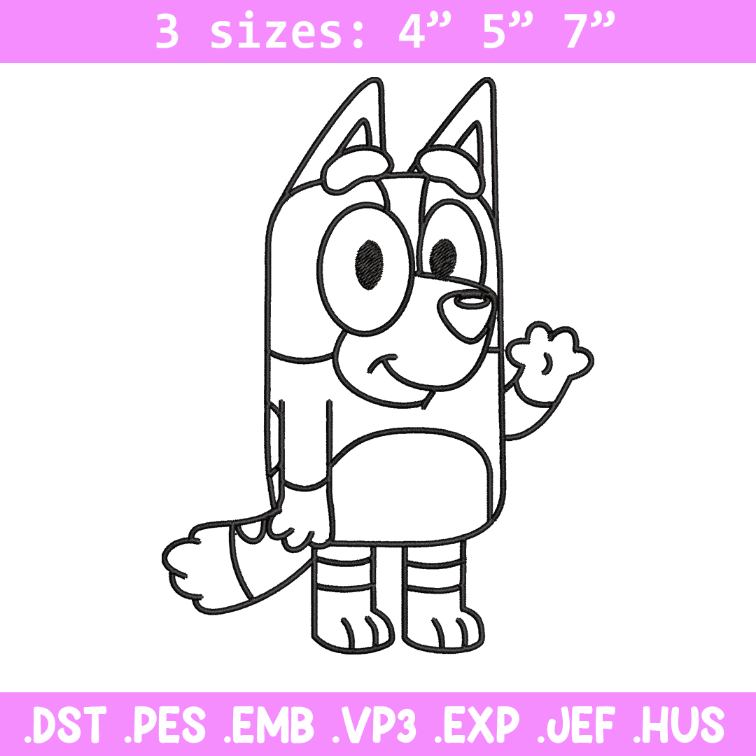 Dad Bluey Coloring Pages Embroidery, Bluey Embroidery, Embro - Inspire