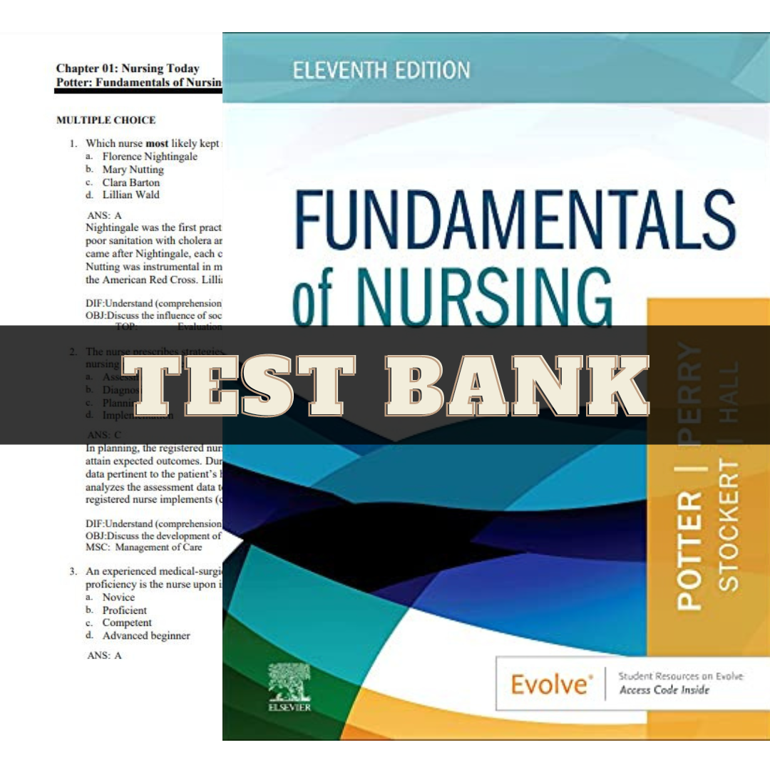 Test Bank for Fundamentals of Nursing 11th Edition by Potter | Inspire ...