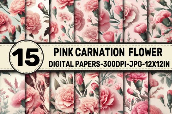 Pink Carnation Flower Digital Papers | Inspire Uplift
