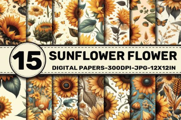 Sunflower Flower Digital Papers | Inspire Uplift
