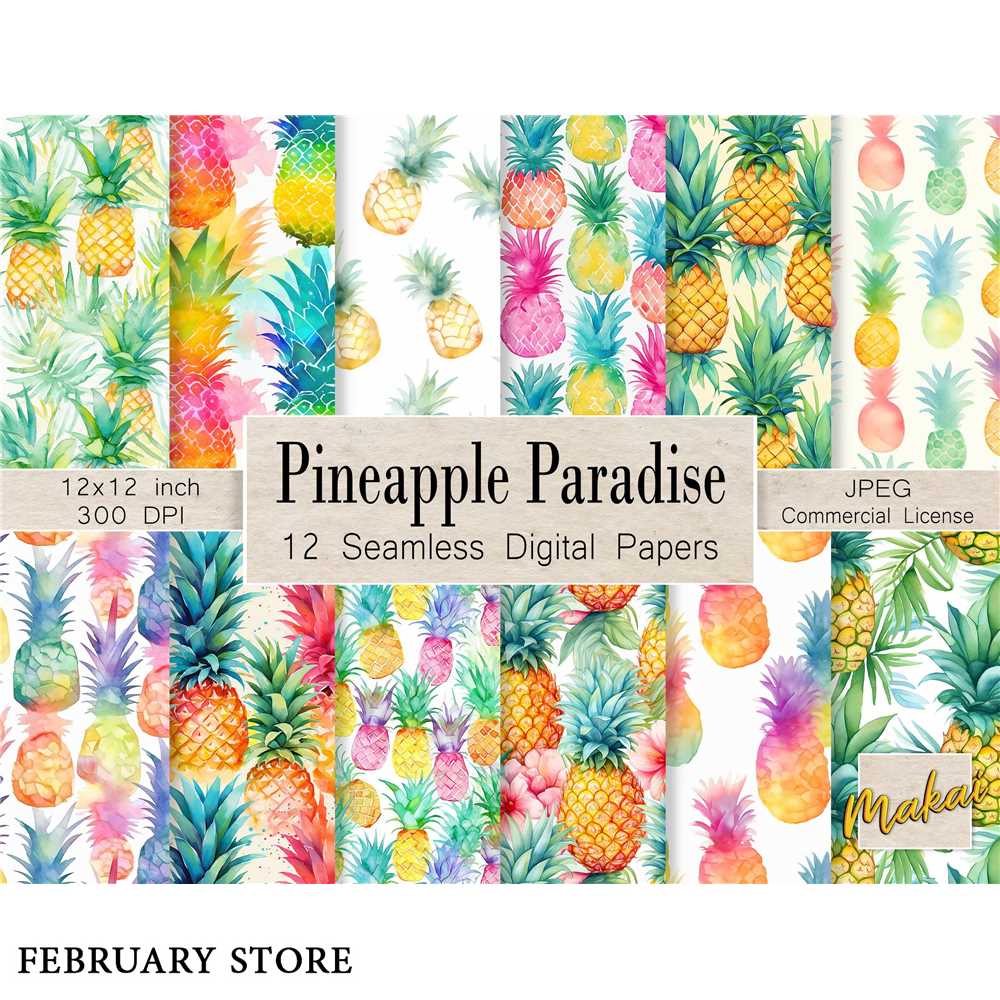 Watercolor Pineapple Seamless Patterns | Inspire Uplift