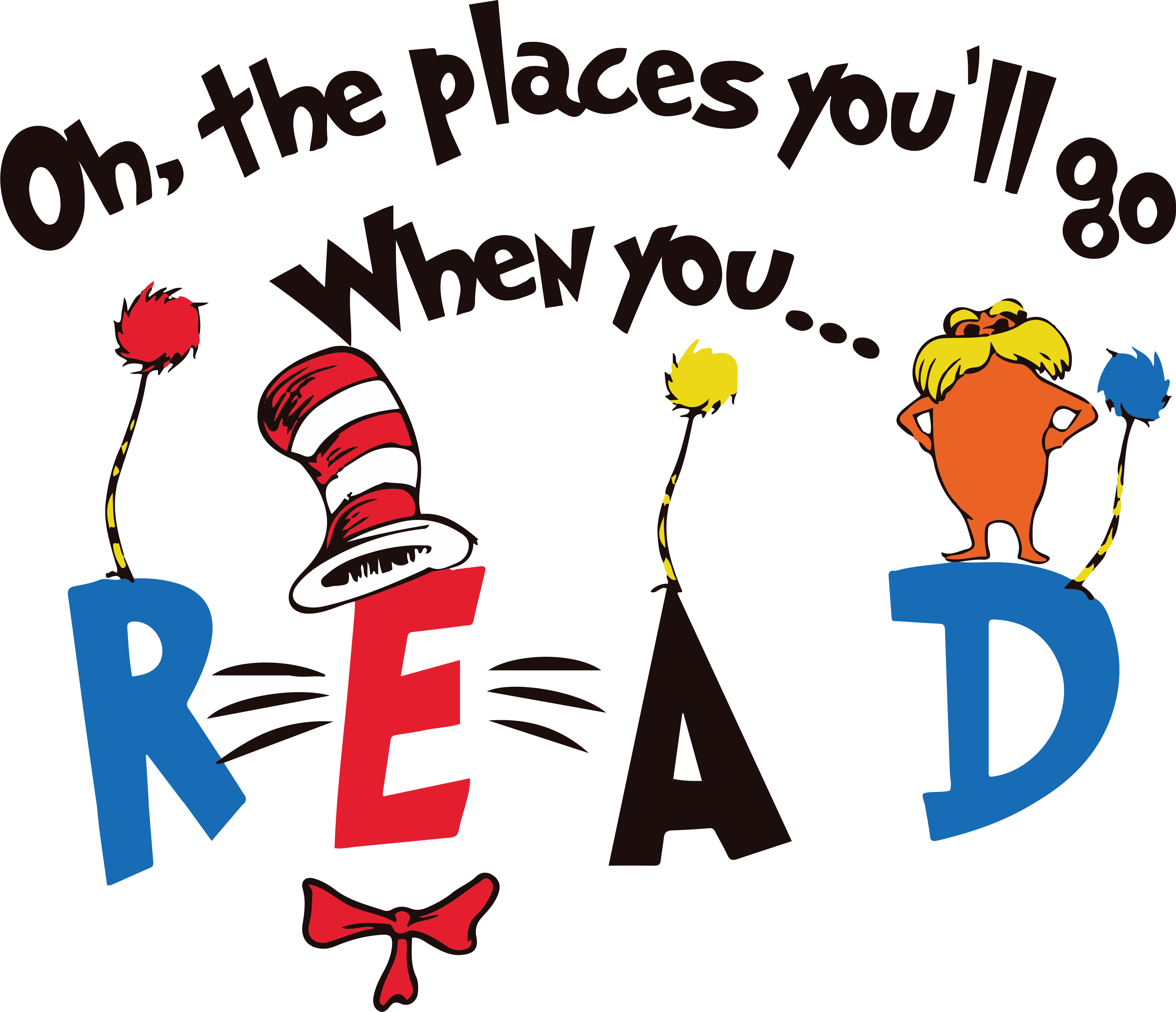 Oh the places you'll go when you read Svg, Dr. Seuss Svg, Dr | Inspire ...