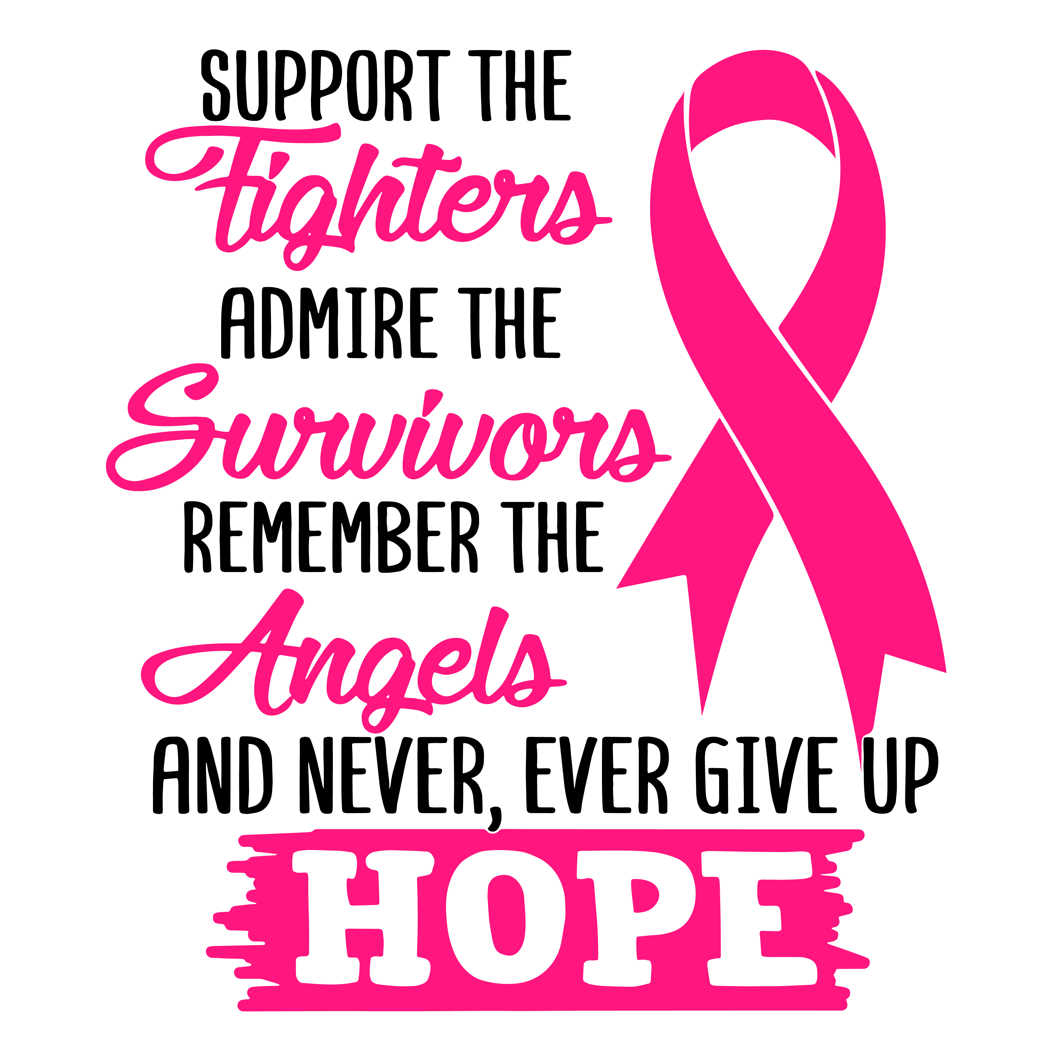Support The Fighters Admire The Survivors Svg, Breast Cancer | Inspire ...
