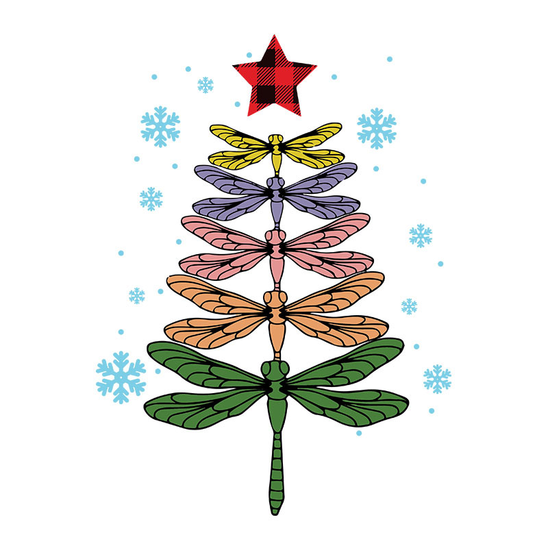 Dragonfly Christmas Tree Svg, Dragonfly clipart, Merry Chris | Inspire ...