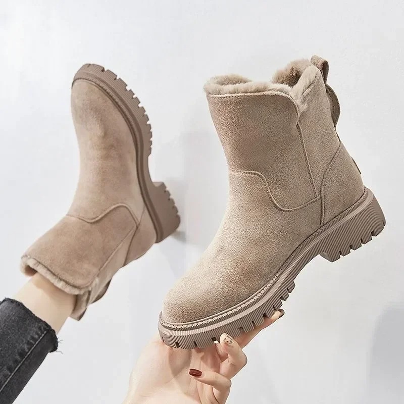 Velvet Slip On Snow Boots For Women With Plush Warm Comfort And Stable Flat Sole main image 0