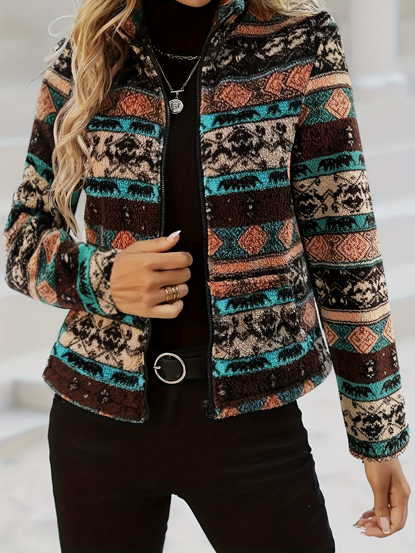 Aztec Pattern Fall & Winter Jacket - Vintage Long Sleeve War | Inspire ...