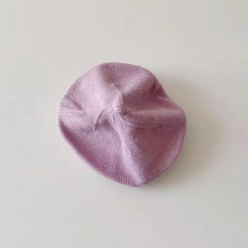 Fashion Cute Baby Knitted Beret Hat: Solid Color Winter Cap for Kids, Autumn & Outdoor Bonnet Accessories Gift