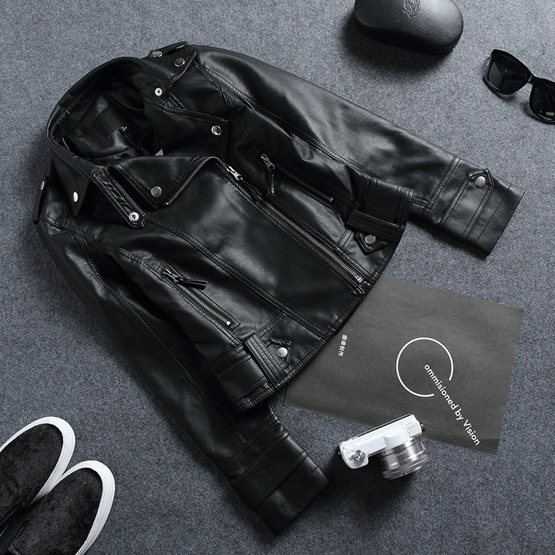 Gothic Punk Style Motorcycle Jacket, Fall Women Short Black PU Leather Jacket, Wild Casual Coat, Goth Winter Fashion