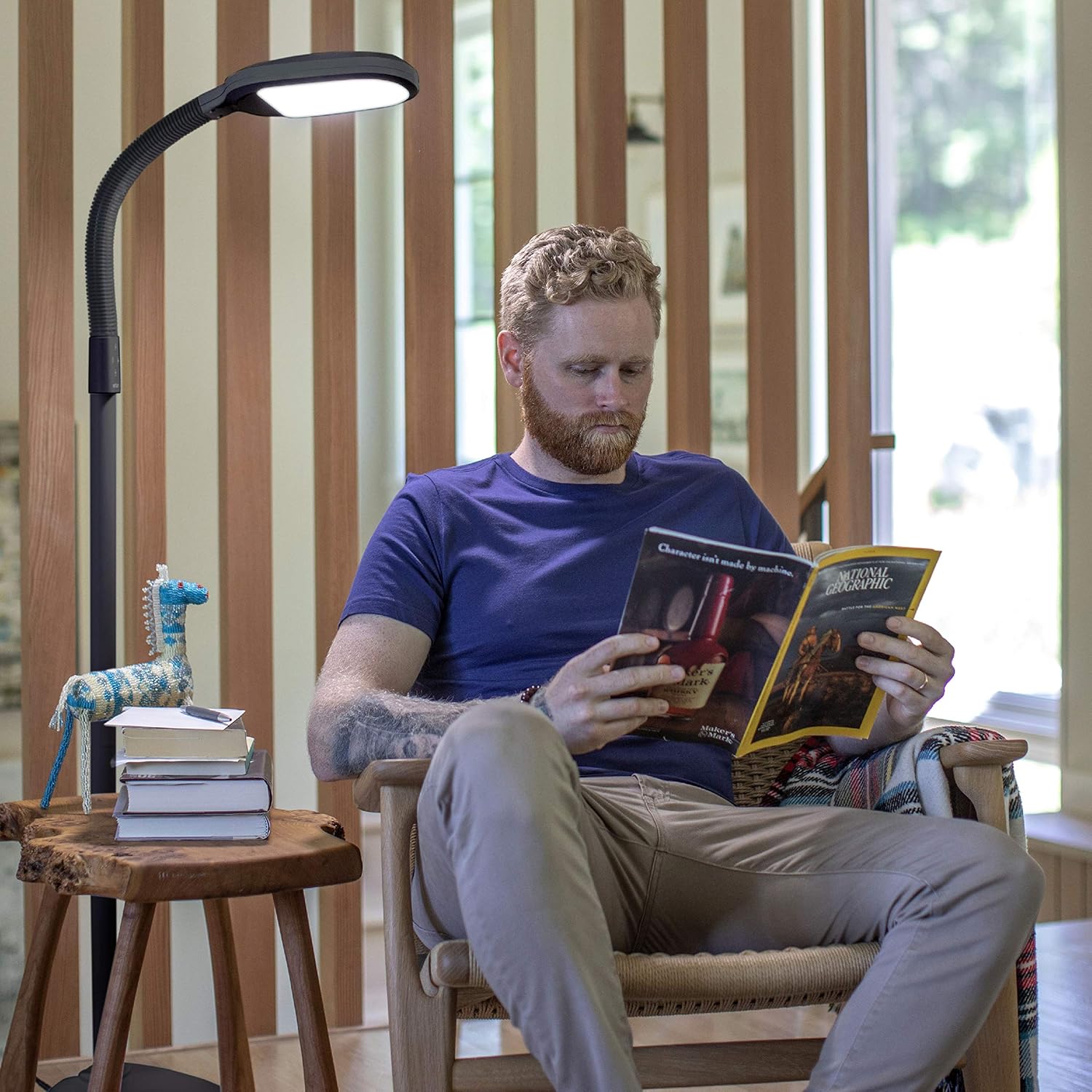 Adjustable Full Spectrum LED Floor Lamp for Reading, Therapy, and Home Office Use