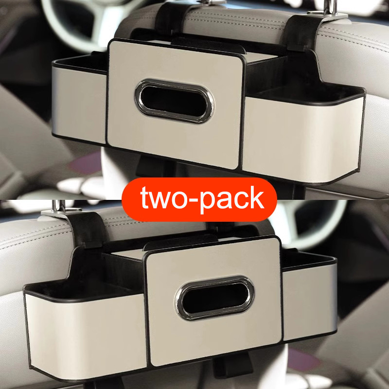 Car Backseat Organizer with Leather Storage & Cup Holder, Practical Car Interior Organizer