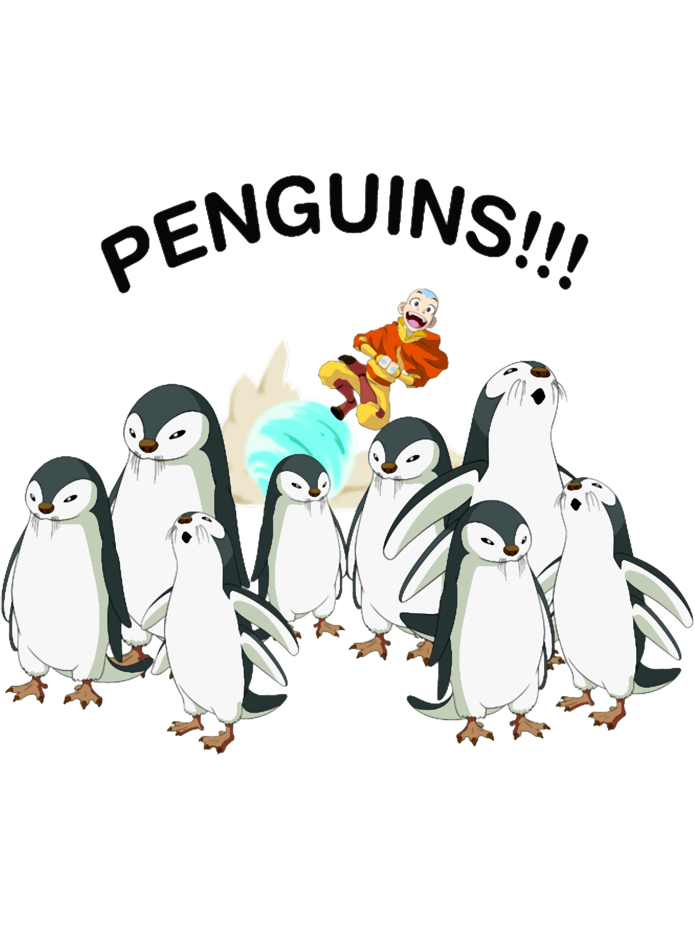 Avatar The Last Airbender Aang And Penguins Portrait | Inspire Uplift