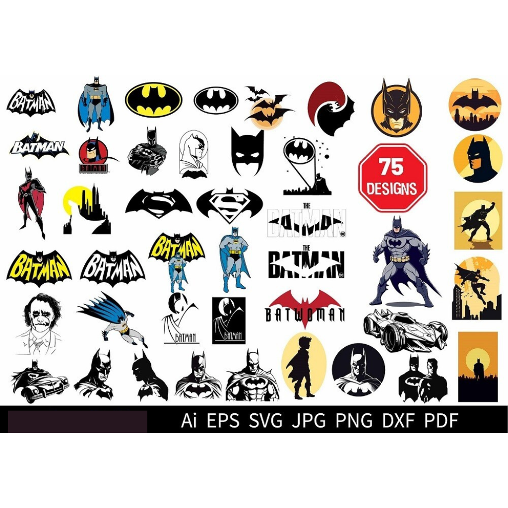 75 Batman SVG Bundle, Batman PNG, the Batman Logo PNG, Batma - Inspire