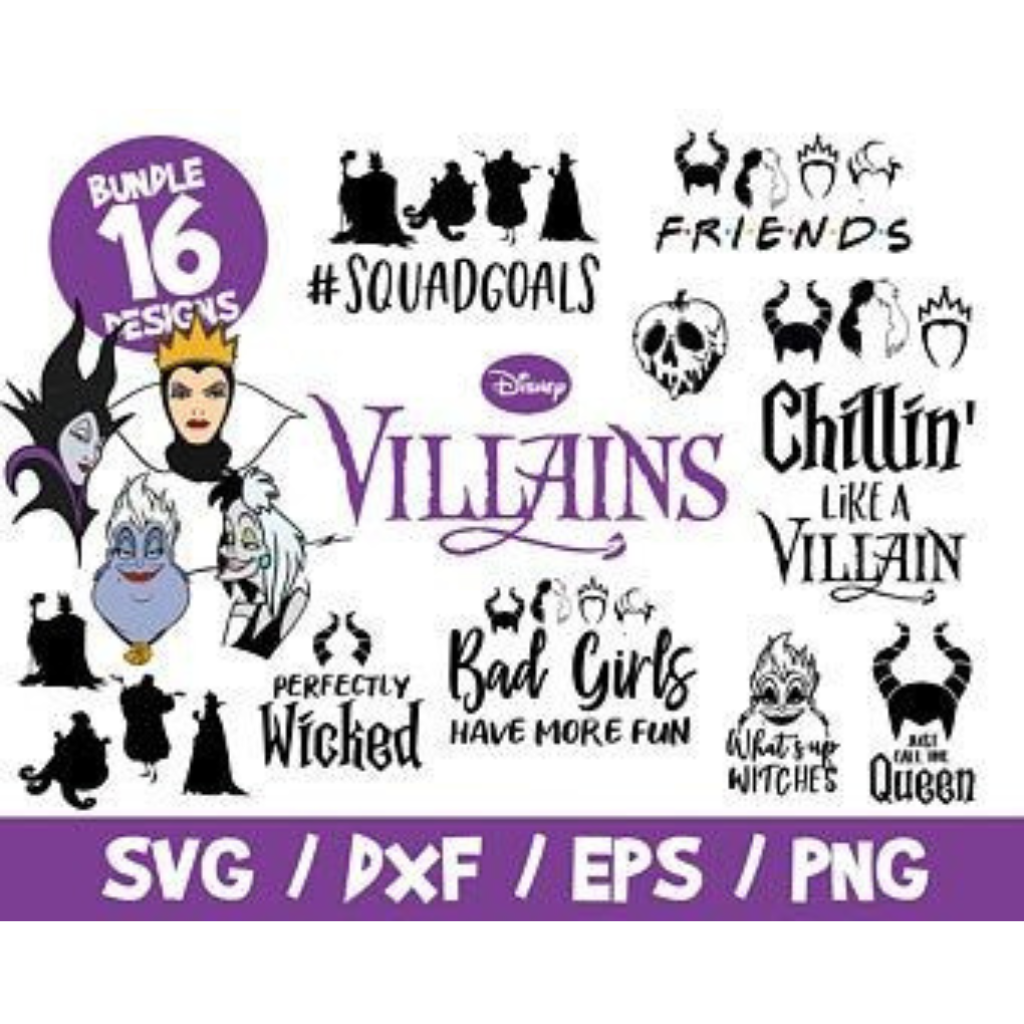 Disney Villains SVG Bundle, Maleficent SVG, Disney Villains | Inspire