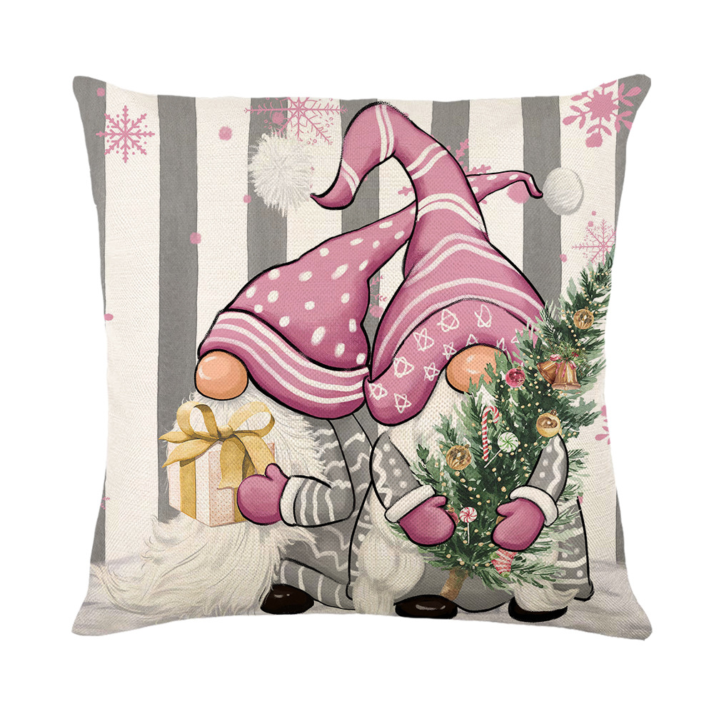 Winter Snowman Pillowcase, Christmas Decoration, Linen Pillow Cover, Sofa Cushion Cover, Throw Pillow Case