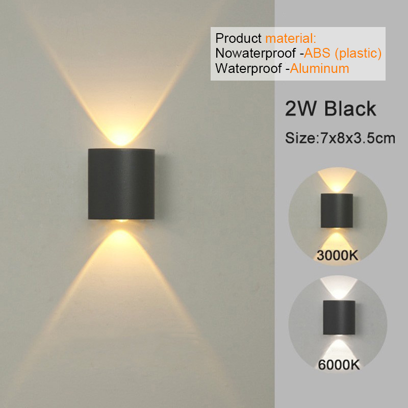 Modern LED Wall Sconces, Up Down Wall Mount Lights White, Indoor Outdoor Lamp for Bedroom Living Room Hallway Decor