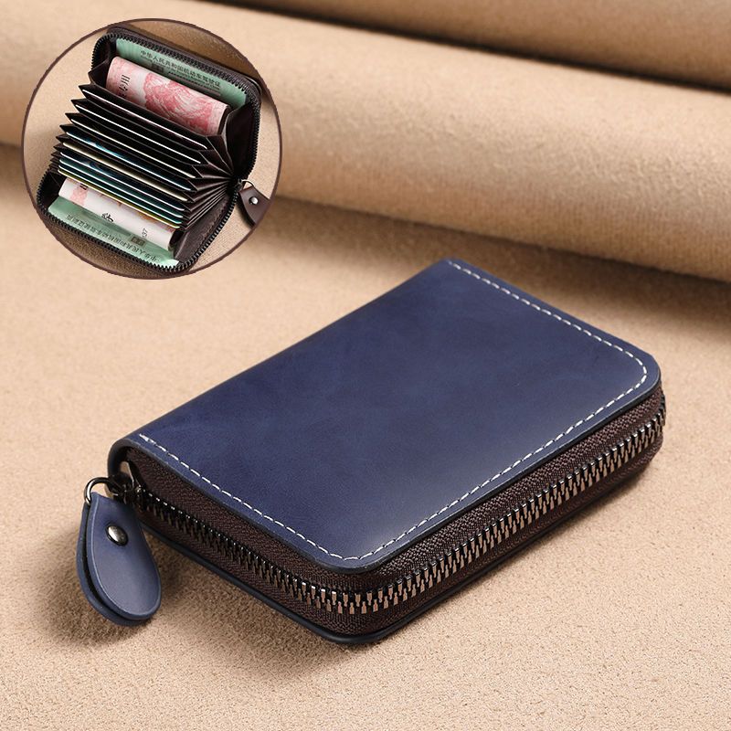 RFID Blocking Passport Wallet with Zipper Coin Pocket and Multi Card Holder