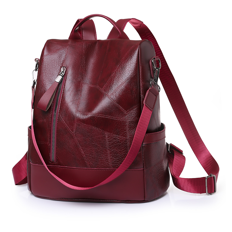 Anti Theft Women Backpack PU Leather Large Capacity Travel Backpack Purse