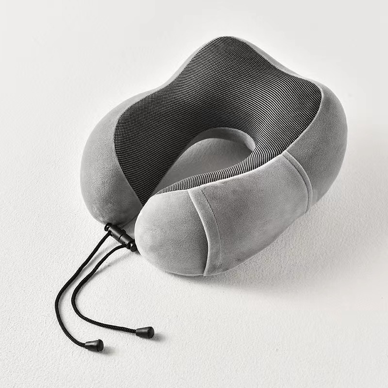 ErgoRest Slow Rebound Travel Neck Pillow Memory Foam Cervical Support for Airplane & Everyday Comfort
