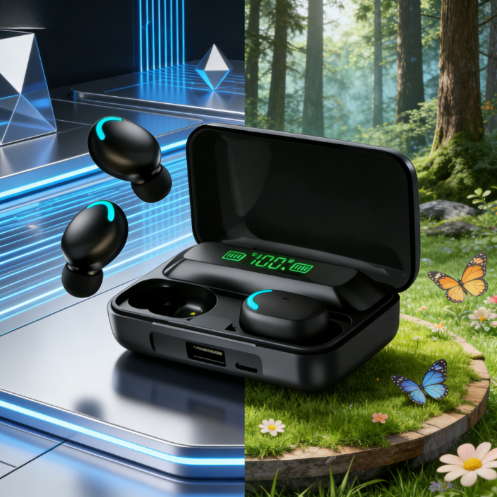 Wireless Bluetooth Headset Waterproof Sports Earbuds with Stereo Bass