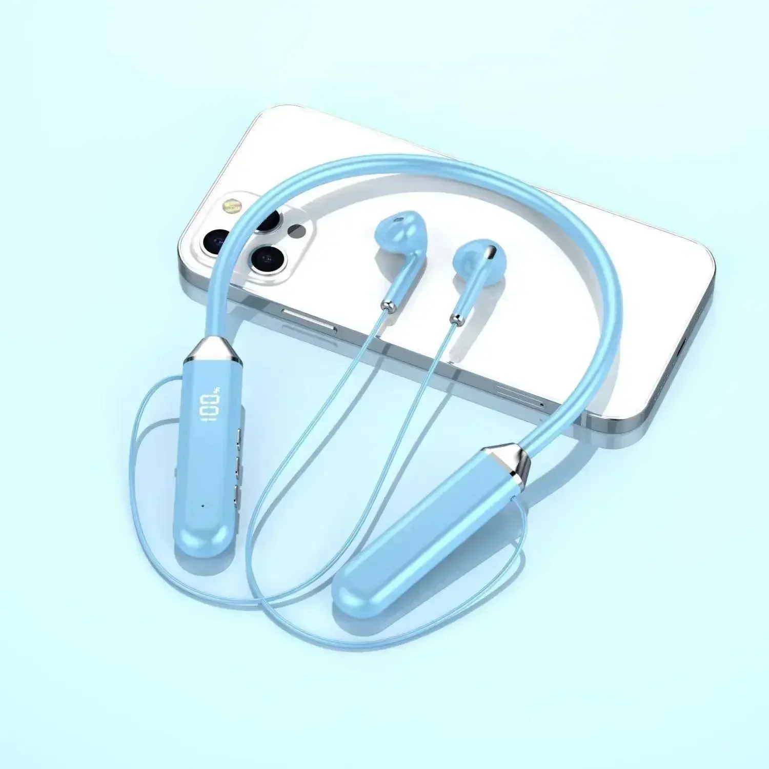 HiFi Sound Neckband Bluetooth Wireless Headphones with Long Battery Life Noise Reduction Sports Gamer Headsets