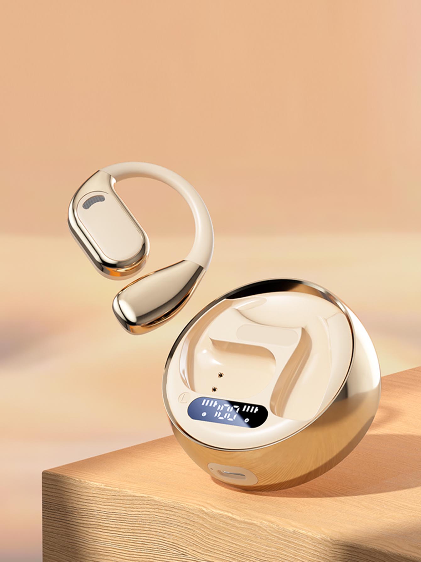 Open Ear Hook Bluetooth Headphones with Smart Noise Reduction Wireless Earphones and Long Battery Life