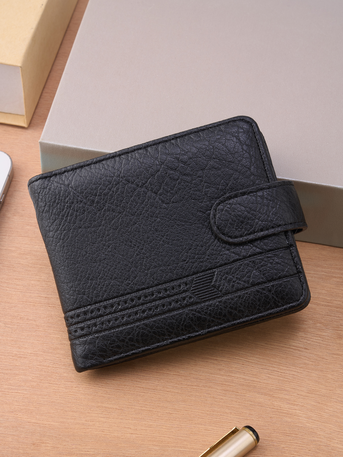 Slim Leather Zipper Wallet for Men with Card Holder and Coin Pocket