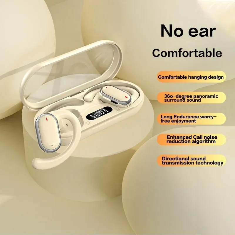 Open Ear Wireless Earbuds Waterproof Bluetooth Sport Earphones with Mic