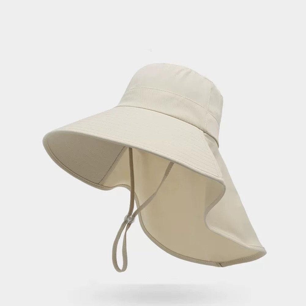 Wide Brim Sun Hat with Neck Flap Lightweight Adjustable Outdoor Hat