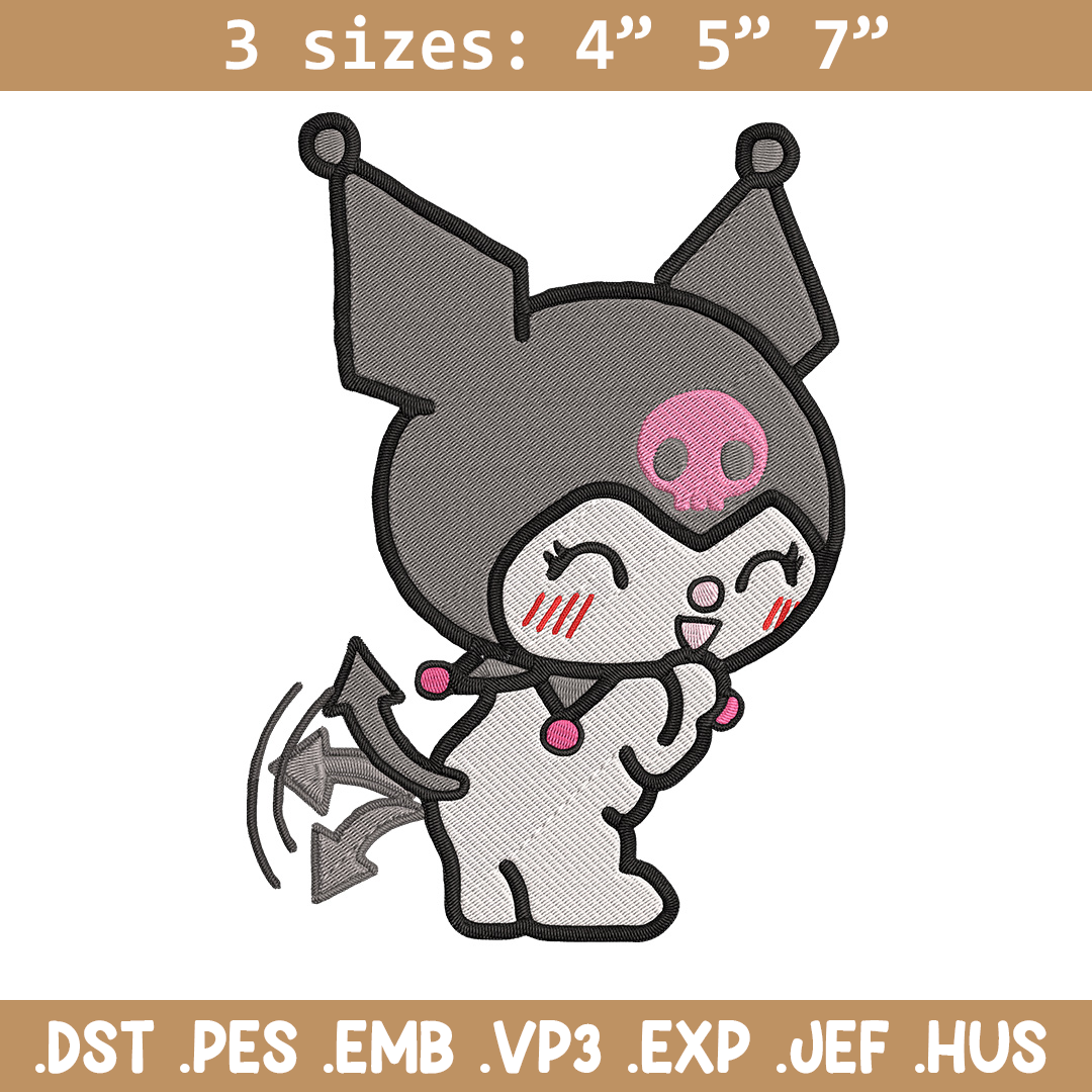 Kuromi sticker Embroidery Design, Hello kitty Embroidery, Em - Inspire ...