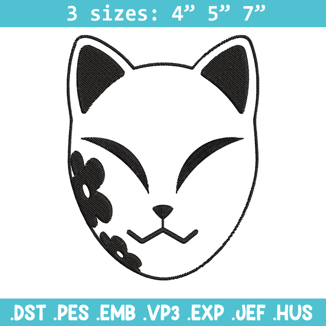 Demon Slayer mask Embroidery Design, Demon slayer Embroidery Inspire Uplift