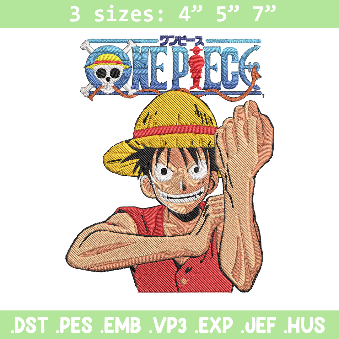 Luffy Poster Embroidery Design,One piece Embroidery, Embroid Inspire