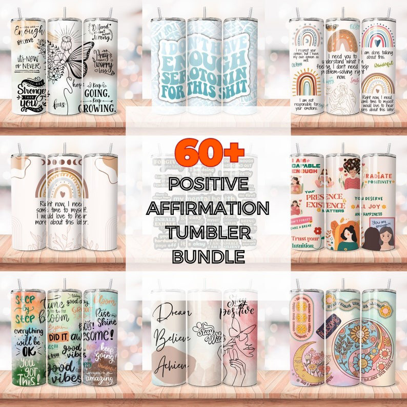 Stay Positive with our 60+ Design Tumbler Wrap Bundle, Mom Q | Inspire ...