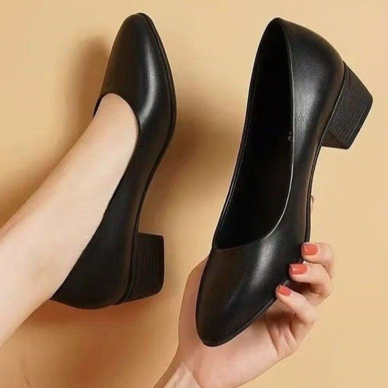 formal low heel black dress shoes for women Sofie-Black