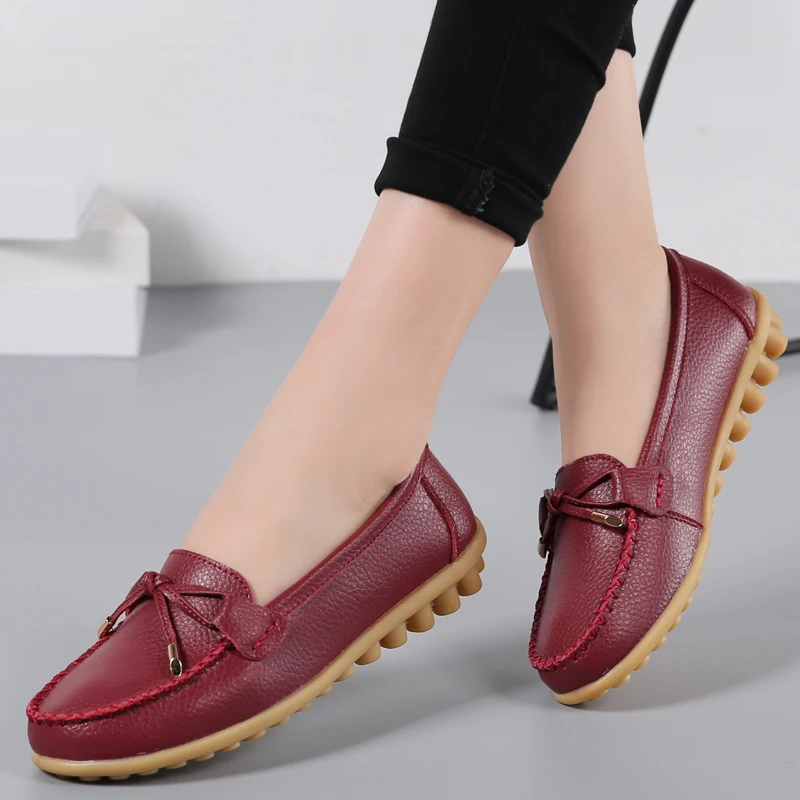 Genuine Leather New Woman Flats Shoes Ballet Flat Sneakers Soft Moccasins Ladies Boat Ballerina Espadrilles Creepers Genuine Leather New Woman Flats Shoes Ballet Flat Sneakers Soft Moccasins Ladies Boat Ballerina Espadrilles Creepers