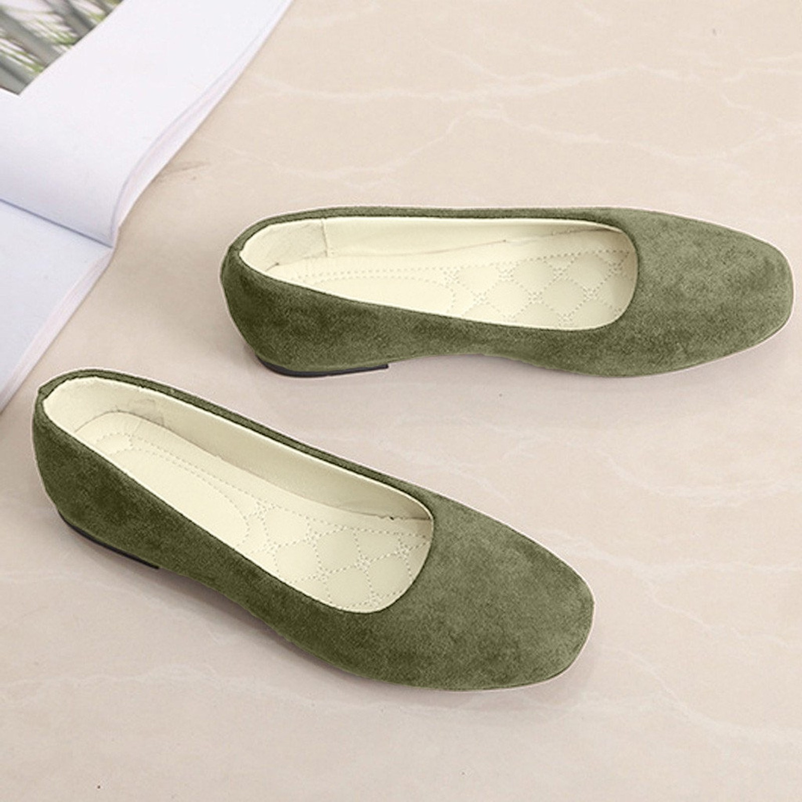 Spring Summer Women Flat Shoes Sandals Casual Ballerina, Solid Color Comfort Flats Shallow Heel Female Fashion Shoes