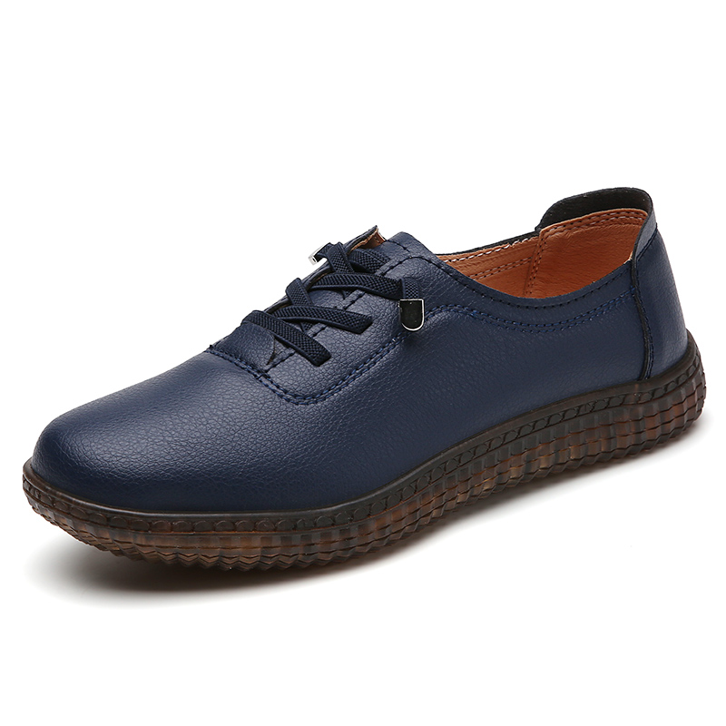 Womens Genuine Leather Fashionable Casual Walking Loafers, Lightweight Sports Shoes for All-Day Wear
