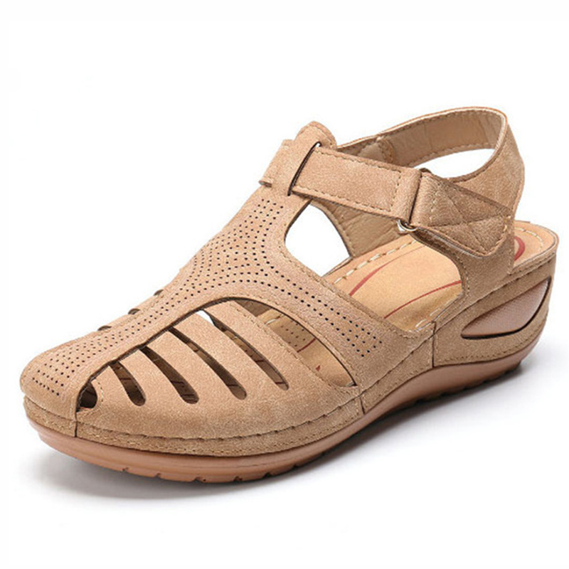 Retro Wedge Womens Sandals, Summer Casual Ladies Shoes, Plus Size Comfortable Female Footwear